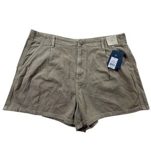Universal Thread Womens Khaki High Rise Pleated Shorts Tan Size 16 NWT
